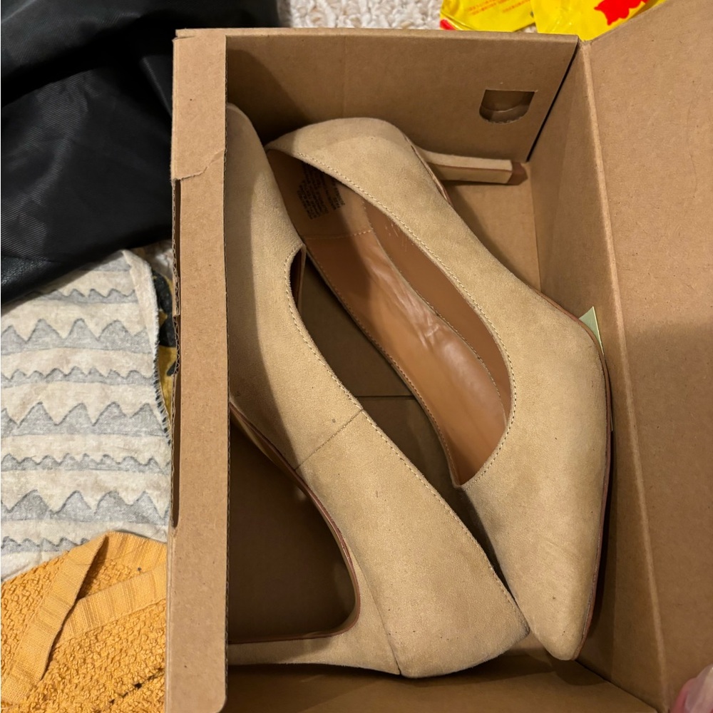 J. Crew tan suede heels - size 7
